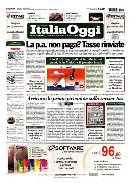 Italia oggi : quotidiano di economia finanza e politica